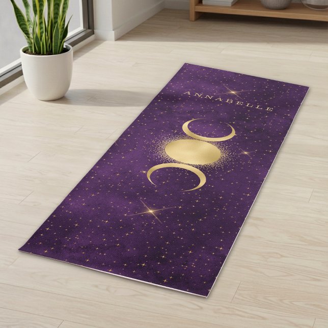 Tapis De Yoga Triple lune d'or Céleste violet personnalisé  (Créateur téléchargé)