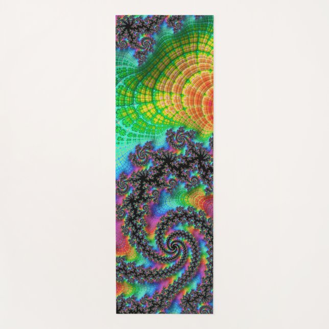 Tapis De Yoga Trippy Hippie psychédélique arc-en-ciel spirale fr (Devant)
