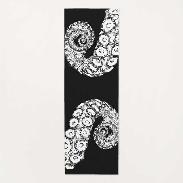 Tapis De Yoga Ttentacules octopus noirs et jaunes Yoga Mat (Devant)