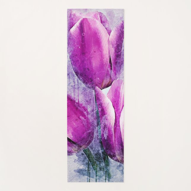 Tapis De Yoga Tulipes violettes (Devant)
