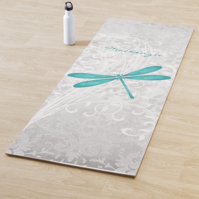Tapis De Yoga Turquoise dragonfly Personnalisée Yoga Mat (En situation)