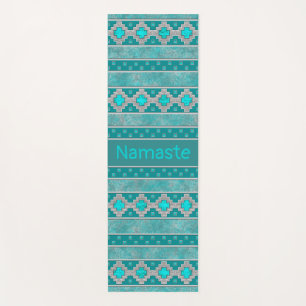 Tapis De Yoga Turquoise du sud-ouest Personnalisé