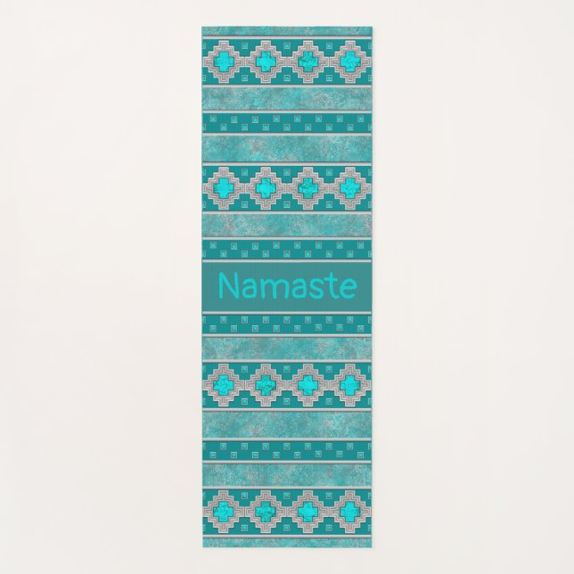 Tapis De Yoga Turquoise du sud-ouest Personnalisé (Devant)