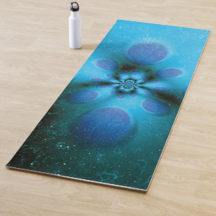 Tapis De Yoga Turquoise Tie Dye Christian Cross