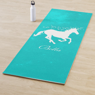 Tapis De Yoga Turquoise Unicorne Personnalisé Yoga Mat