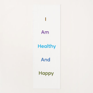 Tapis de Yoga Typographie Je Suis Sain et Heureux