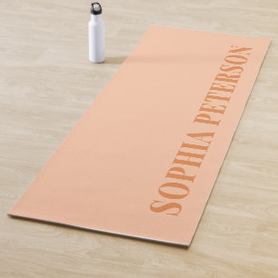 Tapis De Yoga Typographie moderne Gras Peach Orange Custom
