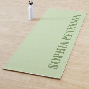 Tapis De Yoga Typographie moderne Gras Sage Vert Personnalisé