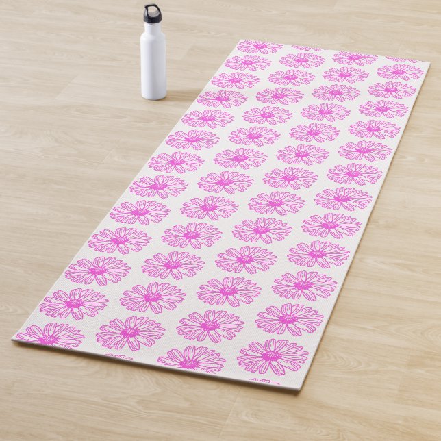 Tapis De Yoga Ultra Rose Fleur de marguerite Impression, Hippie  (En situation)
