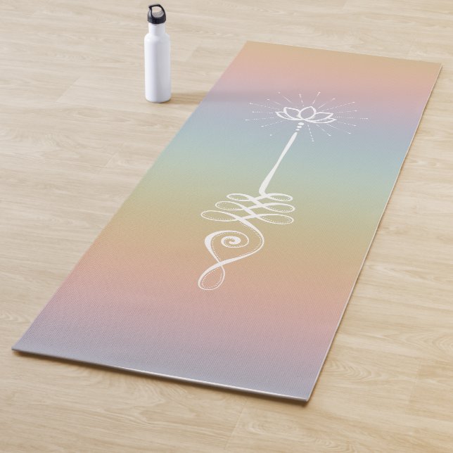 Tapis de yoga Unalome Plain - Sorbet arc-en-ciel + (En situation)