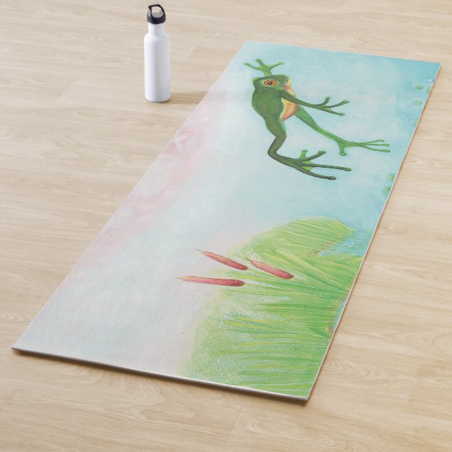 Tapis De Yoga Une Grenouille S'Enfonce Dans L'Étang Illustration (En situation)