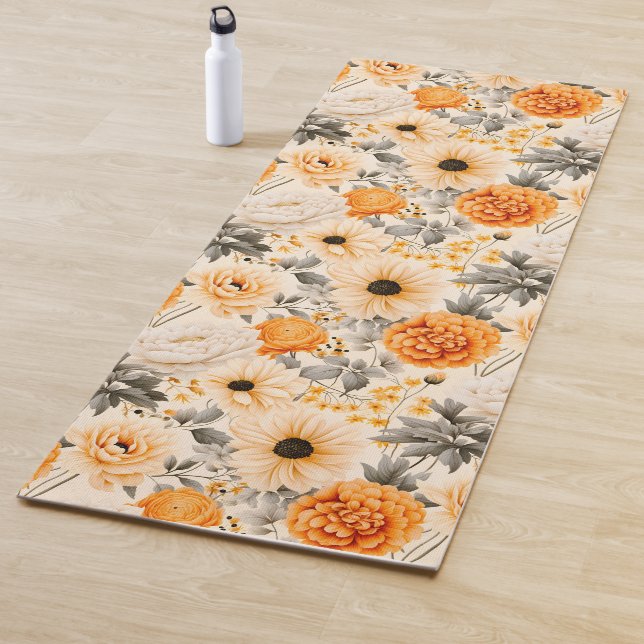 Tapis De Yoga Une série florale d'automne 1 (En situation)