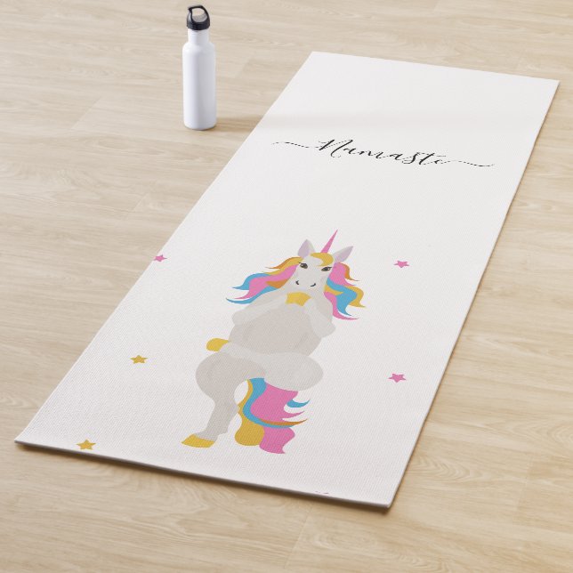 Tapis De Yoga Unicorn yoga pose mignon fun blanc namaste (En situation)