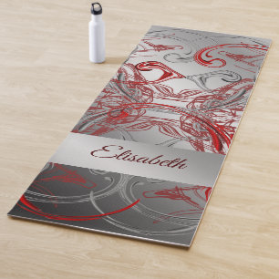 Tapis De Yoga unique, belle, coloré, peint motif un vert