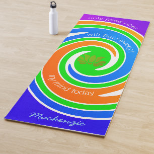 Tapis De Yoga Uniquement Good Vibes avec Fleur Lotus et votre no