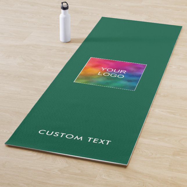 Tapis De Yoga Upload Business Logo Custom Text Name Template (En situation)