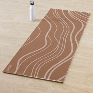 Tapis De Yoga Vague en terre cuite moderne Yoga Mat personnalisé