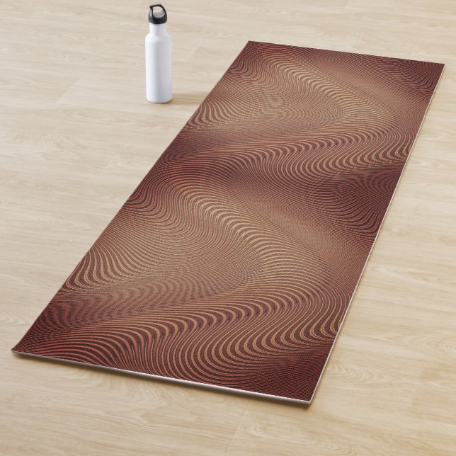 Tapis De Yoga Vagues Abstraites Yoga Mat Brown (En situation)