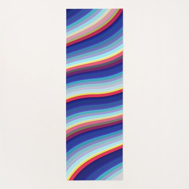 Tapis De Yoga Vagues bleues de couleur (Dos)