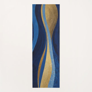 Tapis De Yoga Vagues bleues et or