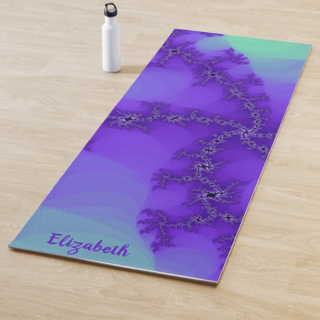Tapis De Yoga Vagues de spirale de yoga fractal (En situation)
