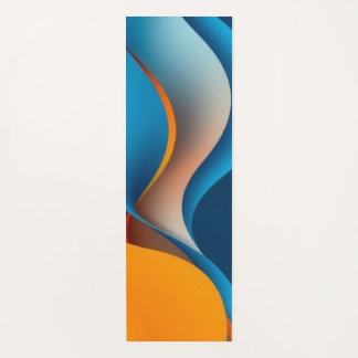 Tapis De Yoga Vagues orange et bleu