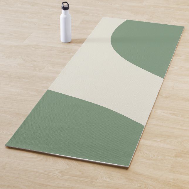 Tapis De Yoga Vagues simples en vert (En situation)