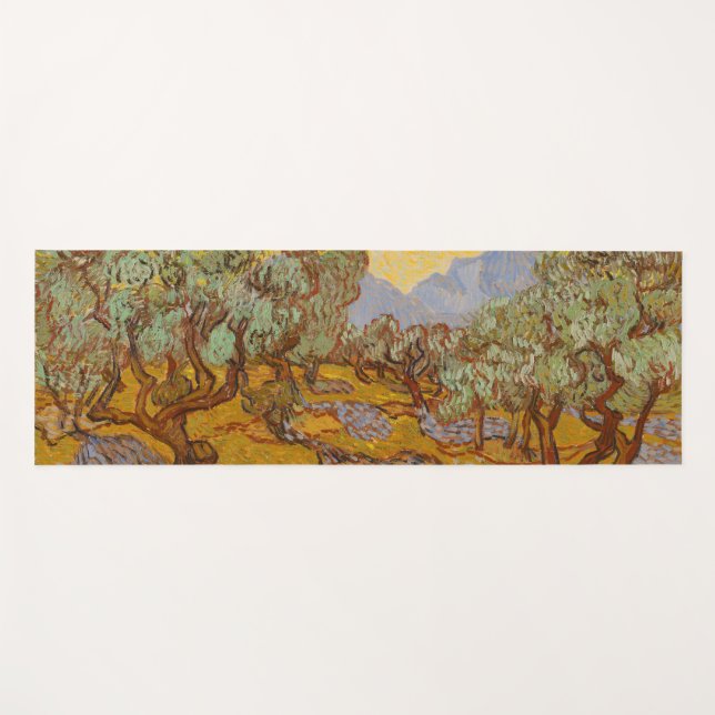 Tapis De Yoga Van Gogh Olive Trees Soleil Jaune Ciel (Devant (Horizontal))