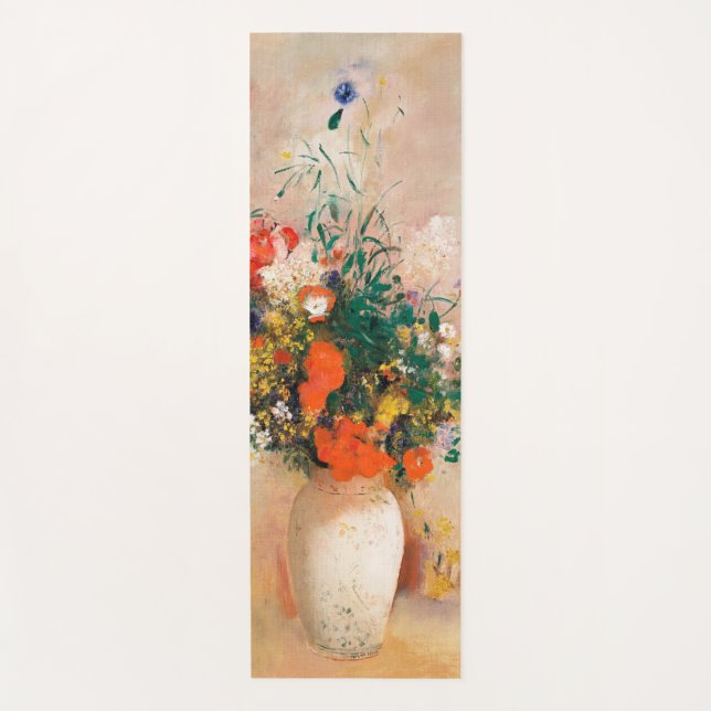 Tapis De Yoga Vase des fleurs de Redon Post-impressionniste (Devant)