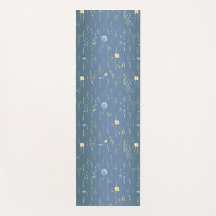 Tapis De Yoga Verdure Aquarelle Rustique Fleur fleurie botanique