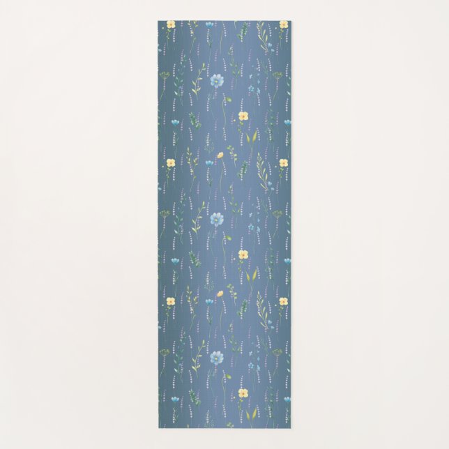 Tapis De Yoga Verdure Aquarelle Rustique Fleur fleurie botanique (Devant)