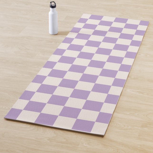 Tapis De Yoga Vérification du pourpre, Motif de tableau de contr (En situation)