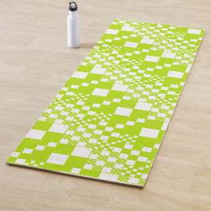 Tapis De Yoga Vérifié, Chèques - Vert et blanc de chaux