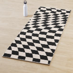 Tapis De Yoga Vérifier le tableau de bord du Motif noir et blanc<br><div class="desc">Retro À damiers motif - chèque tordu noir et blanc / damier ondulé et déformé.</div>