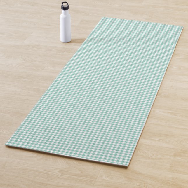 Tapis De Yoga Vert clair En vichy Motif petit chèque Plaid (En situation)