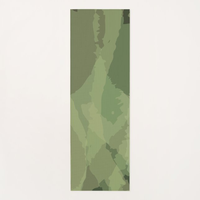 Tapis De Yoga Vert, cool, aquarelle tendance motif abstrait (Devant)