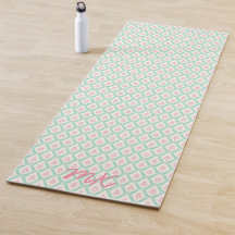 Vert et rose pastel girly avec initiales