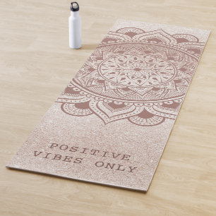 Tapis De Yoga Vibes Positives Seulement Texte Personnalisé Citat