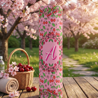 Tapis De Yoga Vibes Rouges Cerise Kawaii - Esthétique Féminine M