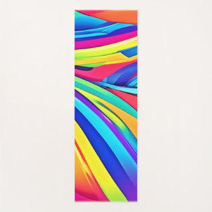 Tapis De Yoga Vibrant Abstrait Color Wave Art