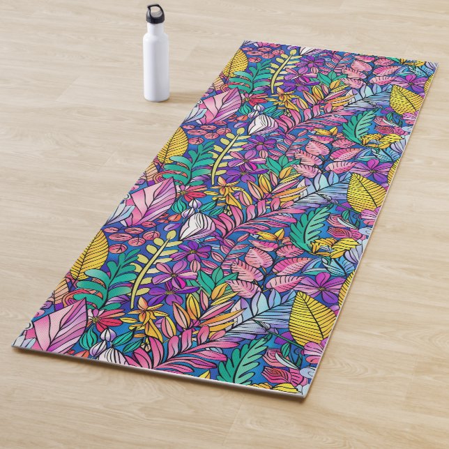 Tapis De Yoga Vibrant Colorful Nature Patterned Yoga Mat (En situation)