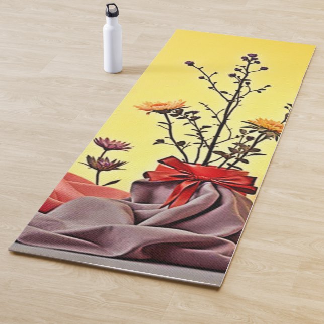 Tapis De Yoga Vibrant Red Yellow Arrangement Design (En situation)