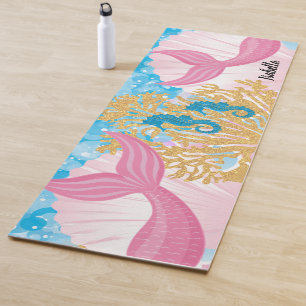 Tapis De Yoga Vie de sirène d'Imaginaire rose
