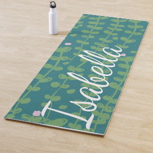 Tapis De Yoga Vignes Abstraites vertes Motif personnalisé
