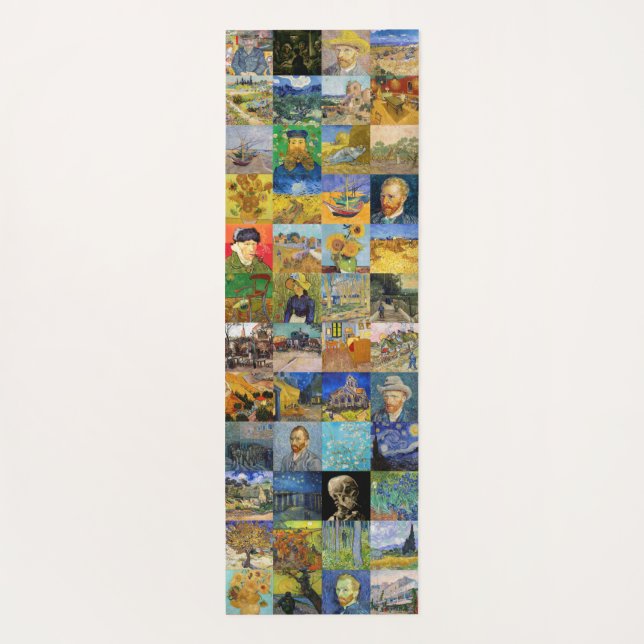 Tapis De Yoga Vincent van Gogh - chefs-d'oeuvre Mosaic Patchwork (Dos)