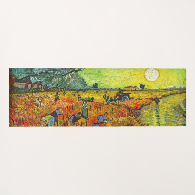 Tapis De Yoga Vincent van Gogh - Le vignoble rouge (Dos (Horizontal))
