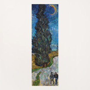 Tapis De Yoga Vincent van Gogh - Route avec Cypress et Star