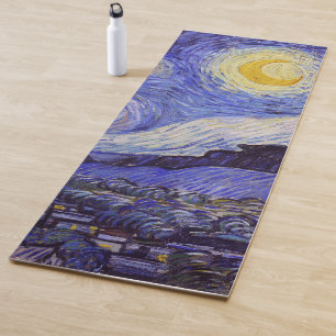 Tapis De Yoga Vincent Van Gogh Starry Nuit Vintage Art
