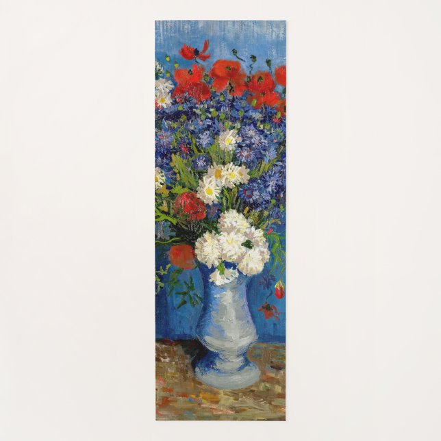 Tapis De Yoga Vincent van Gogh - Vase avec Cornflowers & Poppies (Devant)