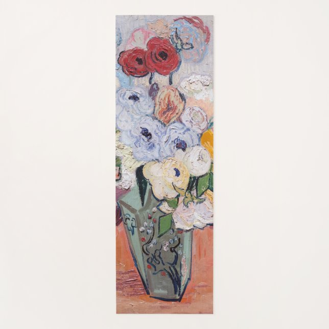 Tapis De Yoga Vincent van Gogh - Vase avec Roses et anémones (Devant)